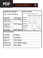 Activity Schedule: 6 Grade 7 Grade 8 Grade 8:05-9:20 (6 /8) 9:23-10:28 10:31-12:11