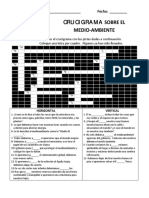 Crucigrama Medioambiente