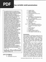 Factors Affecting Variable Weld Penetration