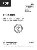 Doe Handbook: Guide To Good Practices For On-The-Job Training