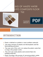 Recycling of Waste Water Bottles Into Composite Floor Tile: Presented by Shrinath. S. Kshirsagar