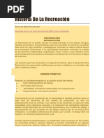 Historia de La Recreación