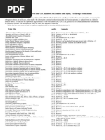 Tables Relocated or Removed From CRC Handbook of Chemistry and Physics, 71st Through 93rd Editions