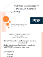 Language Assessment For Primary Grades (LAPG) - 2016