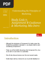 UPM SU7 - Assignment B Guidance Marketing Mix Intro