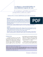 ACV Lacunar Talámico y Piramidal Bulbar en Adulto Joven Diabético