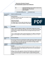 Elementary Education Program Danielson Framework Lesson Plan Template