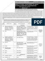 Official Notification For ISRO Recruitment For 2018