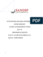 Letter Writing and Email Differences Arvind