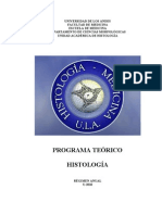 Histologia: Programa Anual Universidad de Los Andes