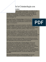 Relación de La Criminología Con Otras Ciencias