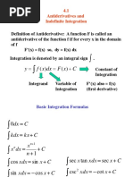 C X F DX X F Y: 4.1 Antiderivatives and Indefinite Integration