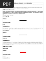 Color Codes Conversion