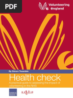 Health Check: A Practical Guide To Assessing The Impact of Volunteering in The NHS