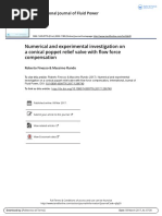 Numerical and Experimental Investigation On A Conical Poppet Relief Valve With Flow Force Compensation