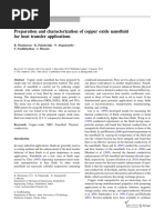 Preparation and Characterization of Copper Oxide Nanofluid For Heat Transfer Applications