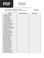 Name Student Number Signature: College of Education