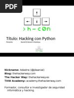 H-c0n 2018 - Hacking Con Python