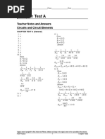 Chapter Test A: Teacher Notes and Answers Circuits and Circuit Elements