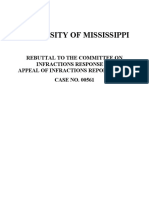 University of Mississippi Rebuttal To COI Response