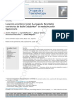 2018 Luxación Acromioclavicular (LAC) Aguda. Resultados Con Técnica de Doble Endobutton® Sin Reconstrucción Ligamentaria