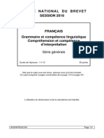 DNB 2018 Pondichéry SUJET FRANÇAIS GCQ