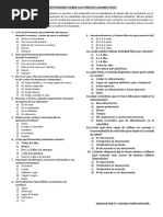 Cuestionario Sobre Los Hábitos Alimenticios