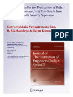 Feasibility Studies For Production of Pellet Grade Concentrate From Sub Grade Iron Ore Using Multi Gravity Separator