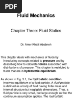 Fluid Mechanics: Chapter Three: Fluid Statics