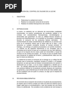 Informe Evaluacion Del Control de Calidad de La Leche