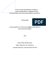 The Influence of Velocity Based Resistance Training On Neuromuscular Strength and Power Adaptations in Semi - Professional Rugby Union and Professional Rugby League Players