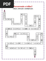 Percorrendo A Trilha - Adição, Subtração e Multiplicação.