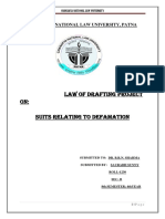 Law of Drafting Project ON: Suits Relating To Defamation: Chanakya National Law University, Patna