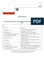 MTOE Calculation: Energy Conservation Table and Sample Calculation For Annual Energy Consumption in Terms of Mtoe