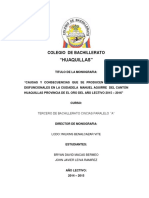 Causas y Consecuencias Que Se Producen Los Hogares Disfuncionales en La Ciudadela Manuel Aguirre Del Cantón Huaquillas Provincia de El Oro Del Año Lectivo 2015 - 2016