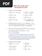 MATH 140-Practice Test 3 Revised April 30, 2014