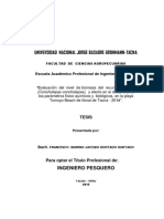 “Evaluación  del nivel  de biomasa  del  recurso chanque (Concholepas concholepas),  y efecto en el desarrollo de los parámetros físico químicos y biológicos, en la playa Tomoyo Beach de litoral de Tacna - 2014”. 