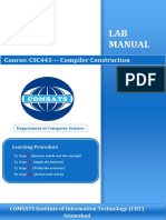 Lab Manual Compiler in C #