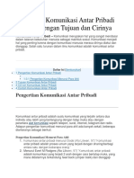 Pengertian Komunikasi Antar Pribadi Lengkap Dengan Tujuan Dan Cirinya