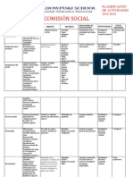 Comisión Social: Planificación de Actividades 2018-2019