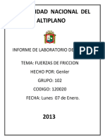 Informe de Laboratorio de Fisica. Fdf. Lunes