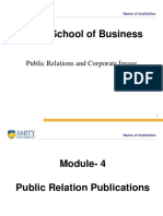 Amity School of Business: Public Relations and Corporate Image