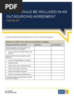 Outsourcing Checklist What Should Be Included Outsourcing Agreement