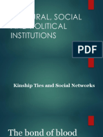 Cultural, Social and Political Institutions