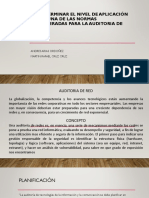 DETERMINAR EL NIVEL DE APLICACIÓN DE ALGUNA DE LAS NORMAS CONSIDERADAS PARA LA AUDITORIA de Redes