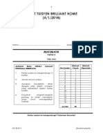 Pusat Tuisyen Brilliant Home (5/1/2018) : Matematik