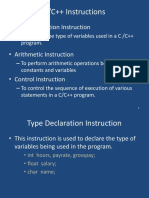 C/C++ Instructions: - Type Declaration Instruction