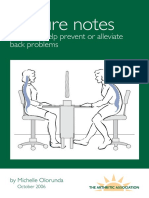 Posture Notes: Advice To Help Prevent or Alleviate Back Problems