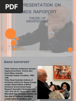 Presentation On Amos Rapoport: Theory of Architecture