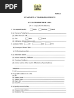 Form 22 Application For Kenya Visa